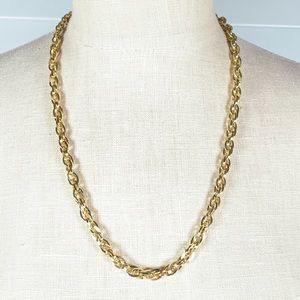 Vintage Double Link Style Gold Plated Necklace